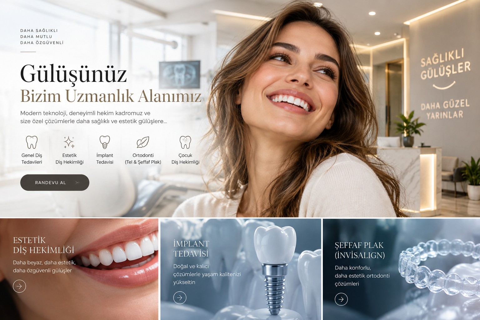 Modern klinikle özgüvenli gülüşler